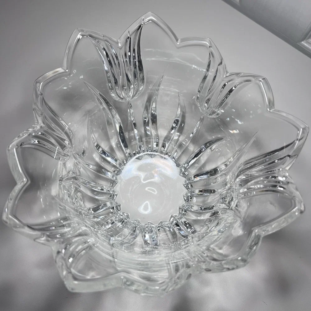 Gorham Lead Crystal Tulip Bowl Clear‎ Glass Elegant Flower Design